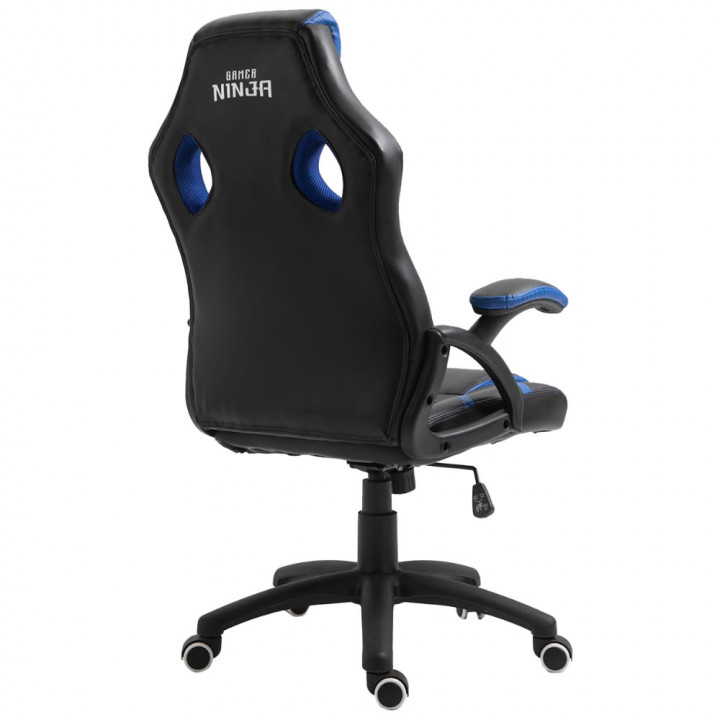 Cadeira Gamer Ninja Hiryu, Preto e Azul, Suporta até 180KG