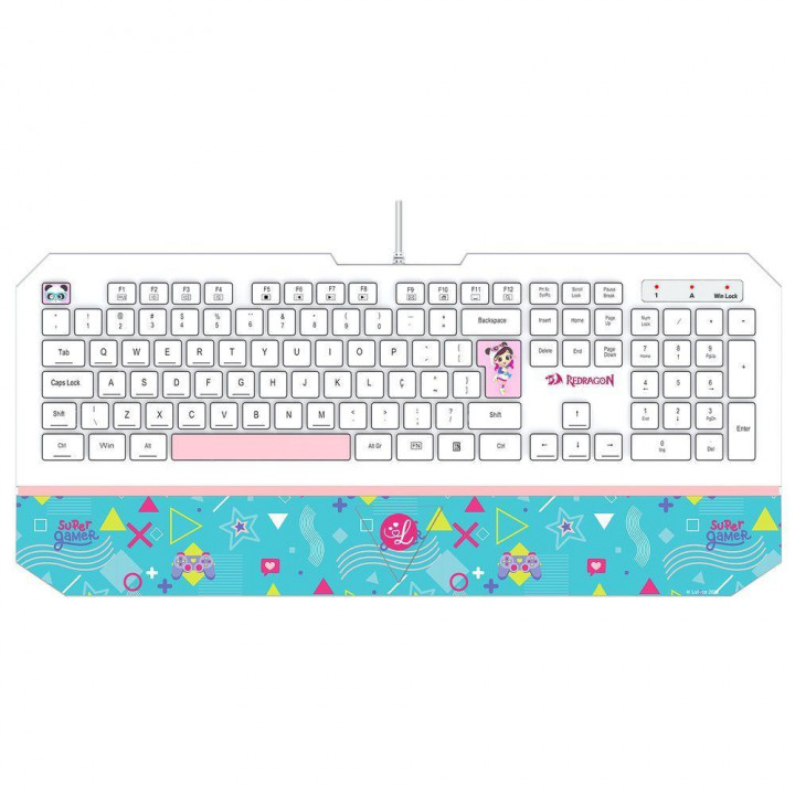 Teclado Gamer Redragon Luluca, ABNT2, Branco - L502