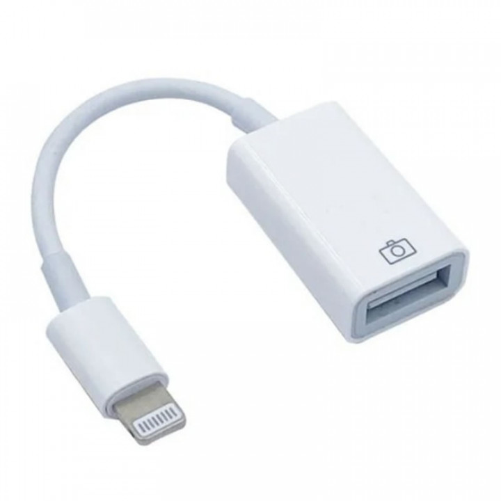 Cabo OTG USB Para Lightning IPhone 15 Centímetros, Branco - CB0099