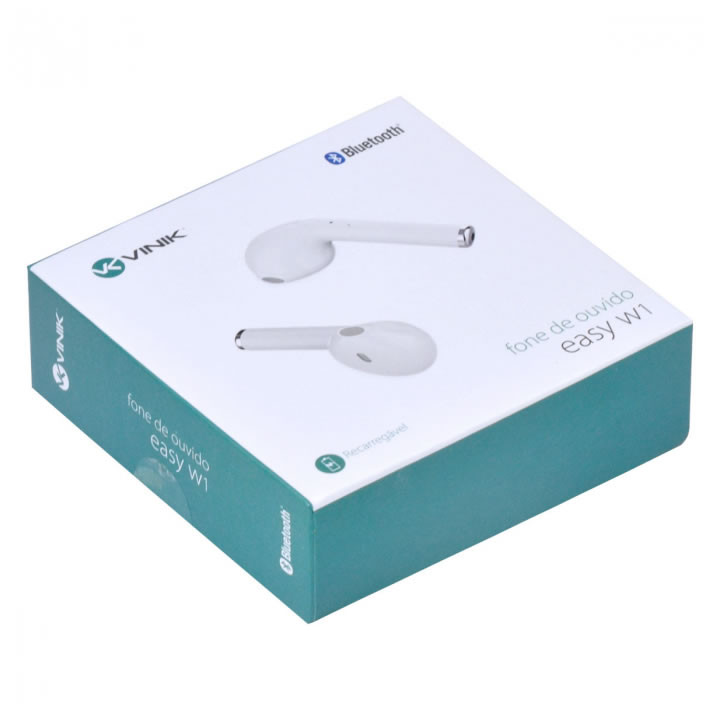 Fone de Ouvido Bluetooth Vinik Easy W1 TWS, Branco - 31089