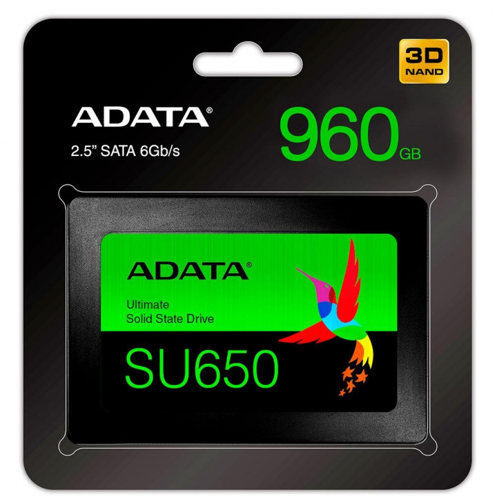 SSD Adata SU650, 512GB, SATA, Leitura: 520MB/s e Gravação: 450MB/s