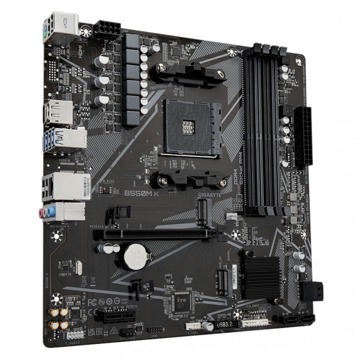 Placa Mãe Gigabyte B550M-K, AMD AM4, DDR4, mATX