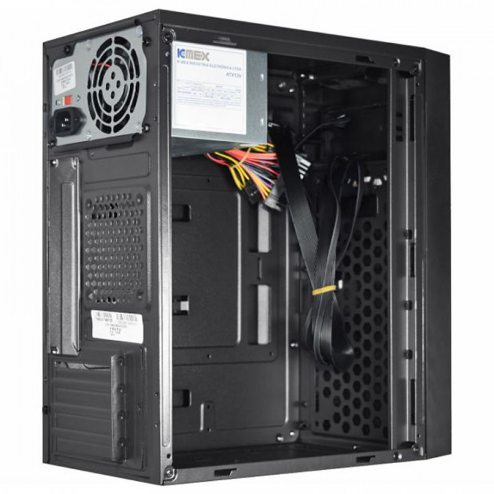 Gabinete K-Mex GM-12NB, mATX, USB 2.0, Fonte 200W, Preto - GM12NBRN0010BOX