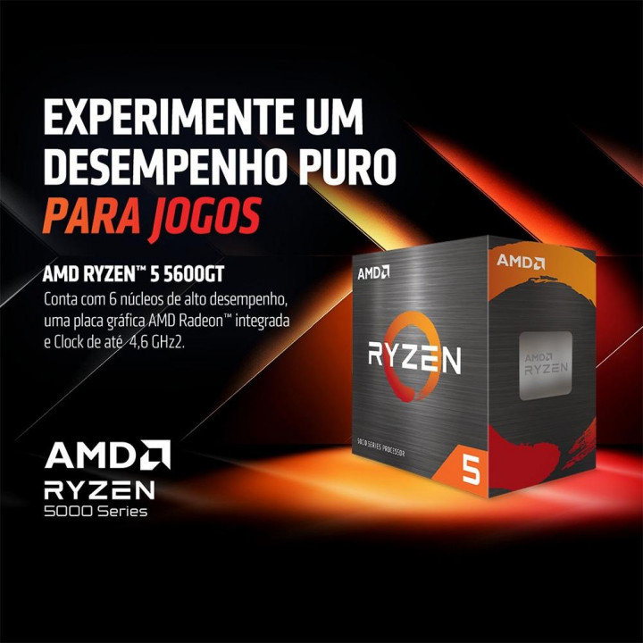 Processador AMD Ryzen 5 5600GT, AM4, Cache 16Mb, 3.6GHz (4.6GHz
