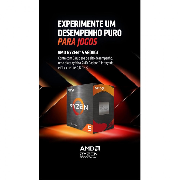 Processador AMD Ryzen 5 5600GT, AM4, Cache 16Mb, 3.6GHz (4.6GHz