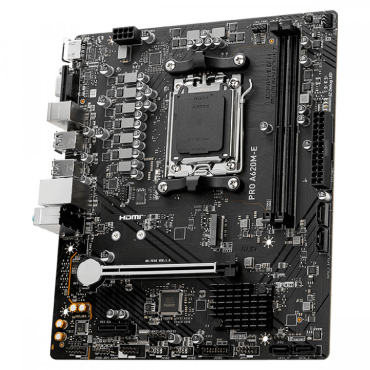 Placa Mãe MSI PRO A620M-E, Chipset A620, AMD AM5, mATX, DDR5, USB3.2, HDMI/VGA - 911-7E28-014