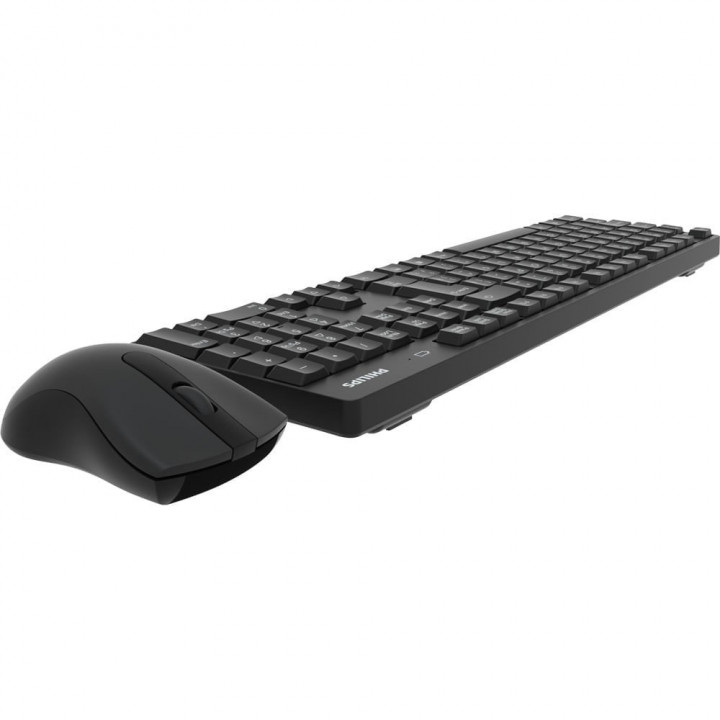 Kit Teclado e Mouse Sem Fio Philips, Wireless, Preto - SPT6501B