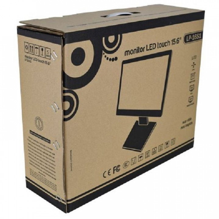 Monitor Touch Screen 15.6" LCD K-Mex LP-16S1, VGA/HDMI, VESA, Preto - LP16S1XP001CB0X