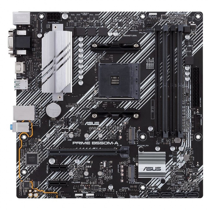Placa Mãe Asus Prime B550M-A, Chipset B550, AMD AM4, mATX, DDR4, VGA/DVI/HDMI - 90MB14I0-M0EAY0