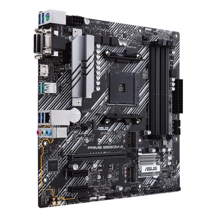 Placa Mãe Asus Prime B550M-A, Chipset B550, AMD AM4, mATX, DDR4, VGA/DVI/HDMI - 90MB14I0-M0EAY0