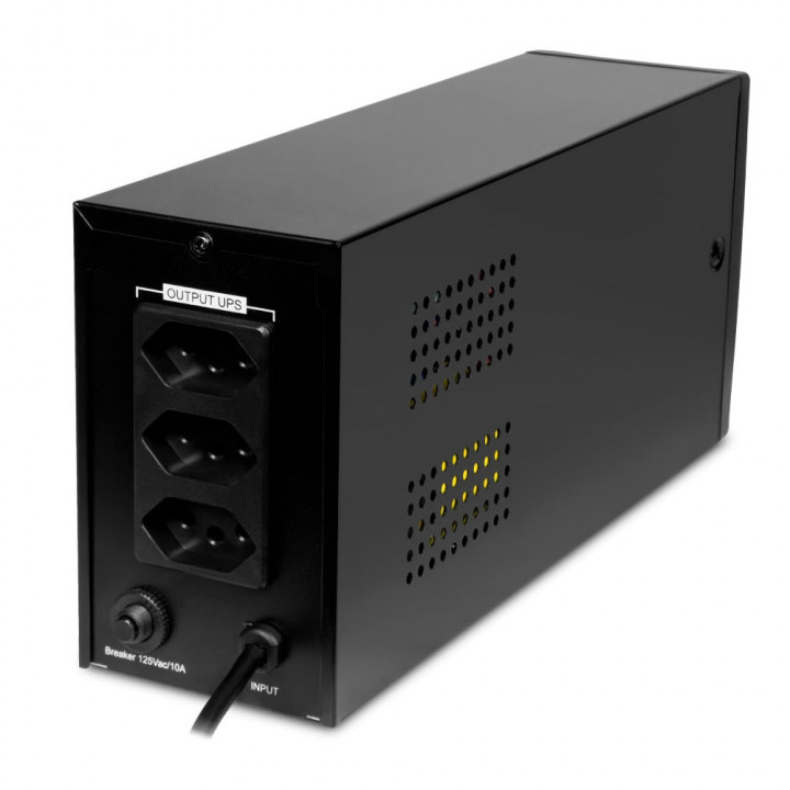 Nobreak Goldentec UPS Interativo 800VA, Bivolt, 3 Tomadas, Saída 115V, Preto - 62204