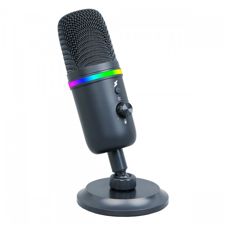 Microfone Gamer SuperFrame Voice, RGB, USB, Preto - MSF-VOICE-RGB