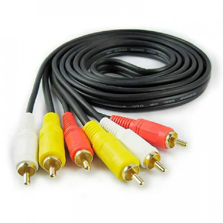 Cabo RCA Para RCA Knup, Com Áudio e Vídeo, 1.5 Metro, Preto - CB-015