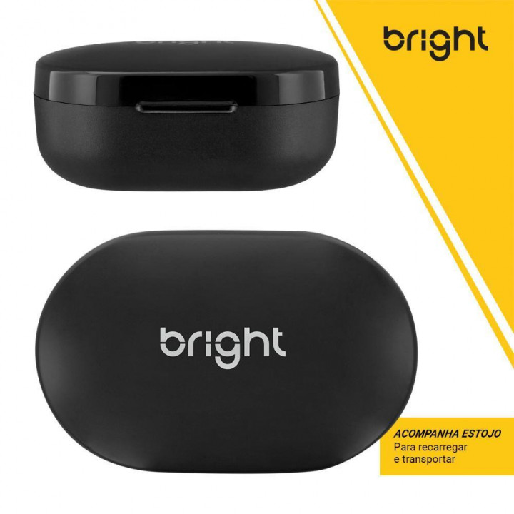 Fone de Ouvido Bluetooth Bright, TWS Max Sound, Preto - FN570