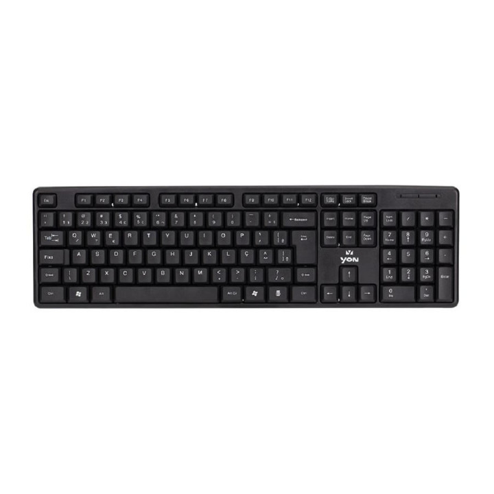 Teclado YON, USB 2.0, ABNT2, Preto - YON-KM-101