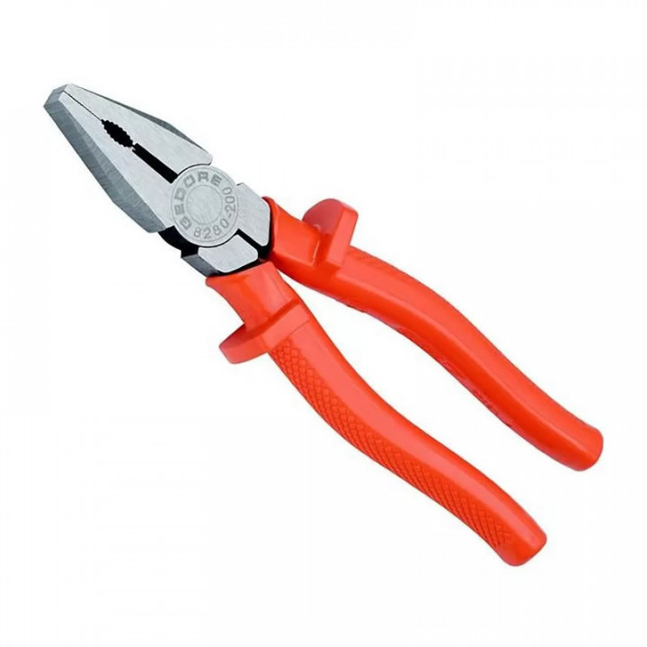 Alicate Universal 8" Fertak, ISO Hobby, Polido, Preto e Vermelho - 1000V