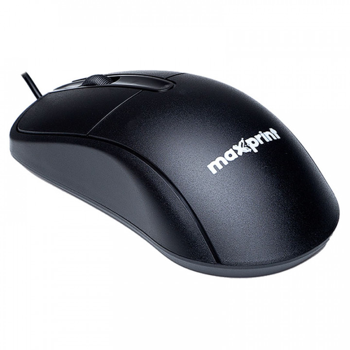 Mouse Maxprint Officeeasy, 3 Botões, 1200DPI, USB, Preto - 60000154