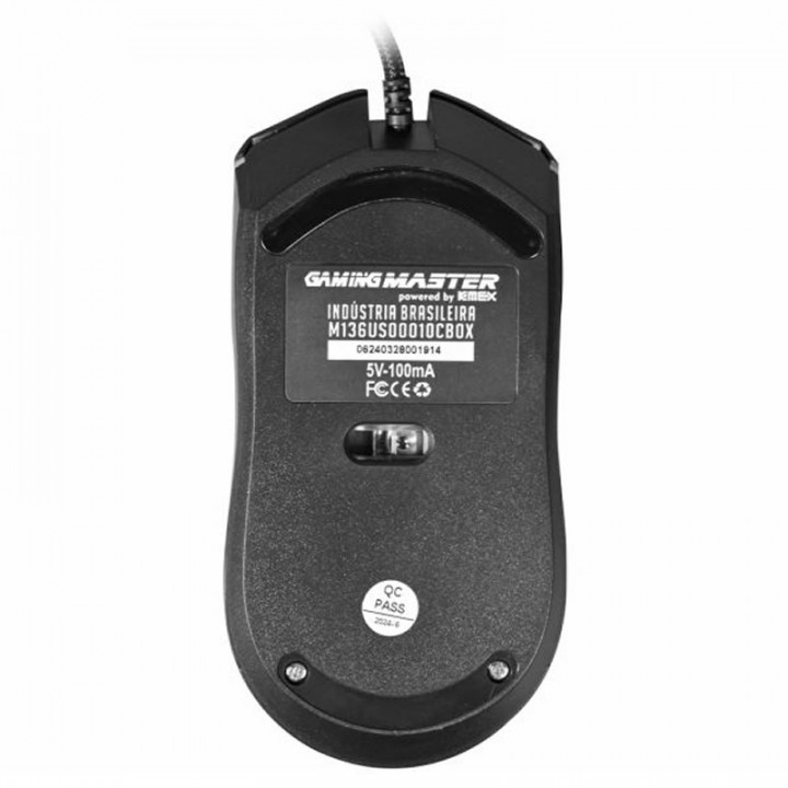 Mouse Gamer K-Mex M136, RGB, 7200DPI, 5 Botões, LED RGB Programável, Preto - M136US00010CB0X