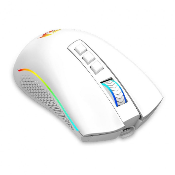 Mouse Gamer Redragon Cobra Pro White, RGB, Wireless, Sem Fio, 16000DPI, 8 Botões Programáveis, Branco - M711W-PRO