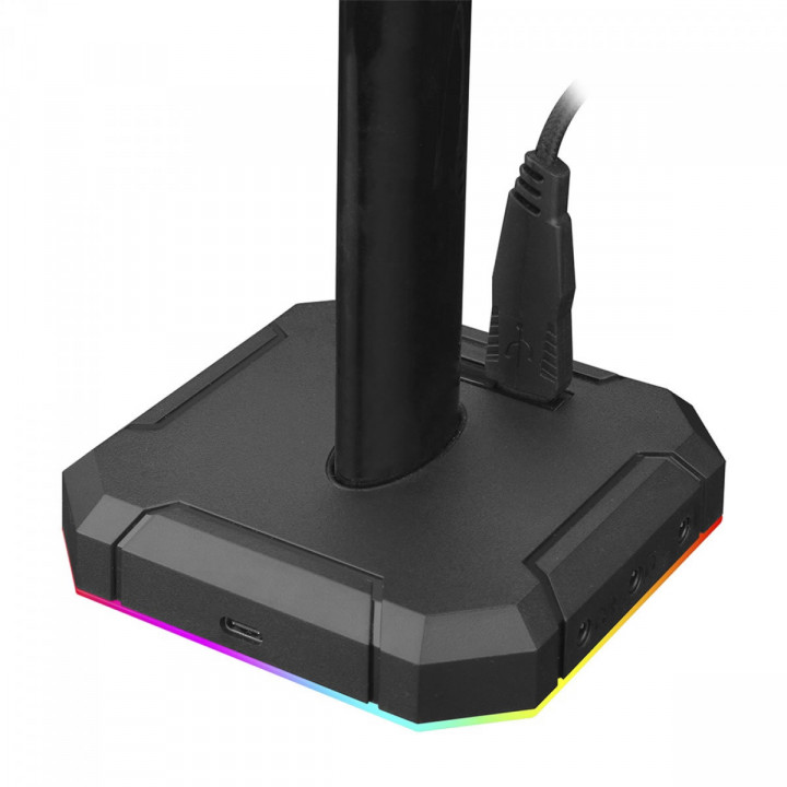 Suporte Para Headset Redragon Scepter RGB, Preto - HA312