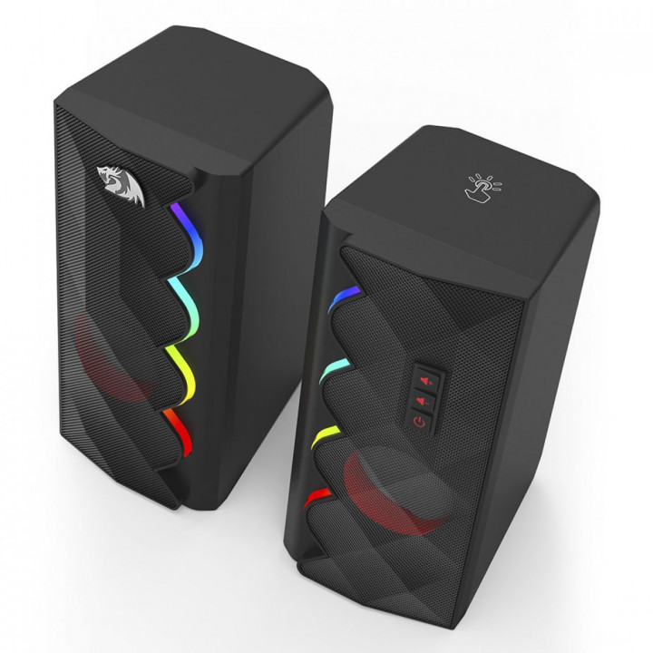 Caixa de Som Gamer Redragon Cipher, RGB, Stereo 2.0, 3.5mm, 2x5W, AUX, USB, Preto - GS522