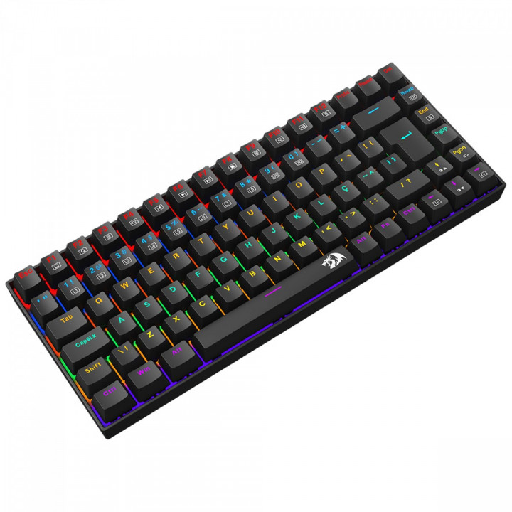 Teclado Gamer Mecânico Redragon Phantom, RGB, USB, Switch Brown, ABNT2, 75%, Preto - K629-KB (PT-BROWN)