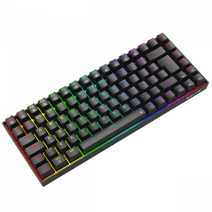 Teclado Gamer Mecânico Redragon Phantom, RGB, USB, Switch Brown, ABNT2, 75%, Preto - K629-RGB (PT-BROWN)