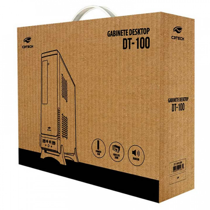 Gabinete Slim C3Tech, Com Fonte 200W, Preto - DT-100V2BK