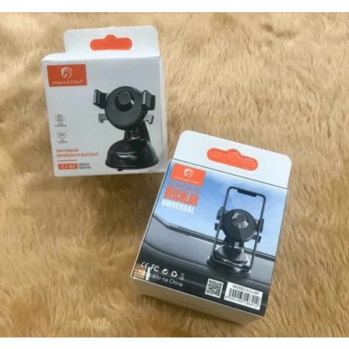 Suporte Universal Veicular Para Smartphone e Celular H`Maston, Preto - CJ-80