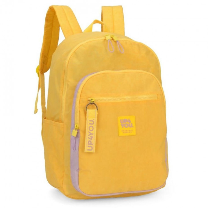 Mochila para Notebook Up4you 15" MJ47221, Com Puxador Personalizado, Amarela
