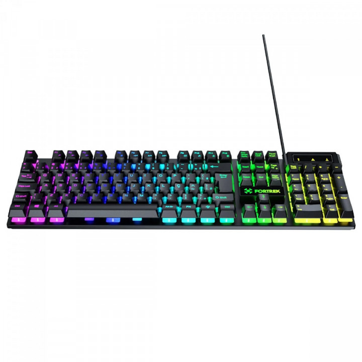 Teclado Gamer Fortrek Fearless 100, Rainbow, Membrana, Full Size, ABNT2, Preto - 84032