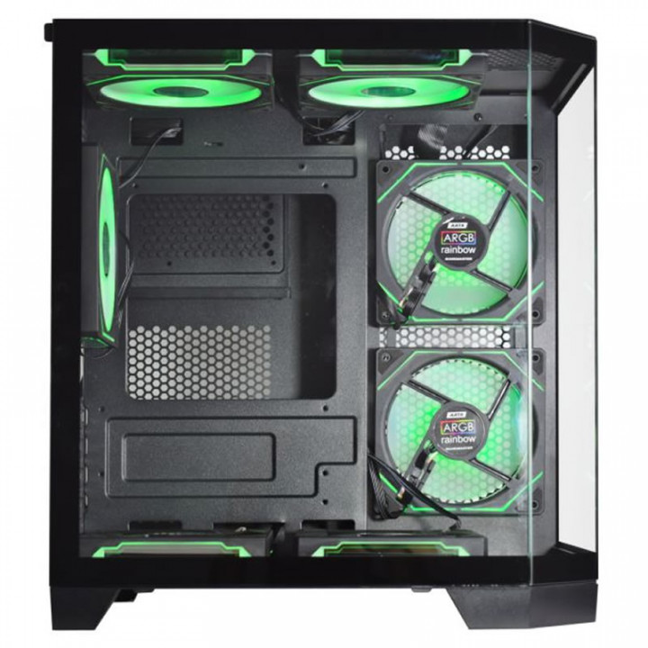 Gabinete Gamer K-Mex Aquário Ângulo Micro, CG-0620, Lateral e Frontal em Vidro, Sem Fan, Preto - CG0620RH001B0X