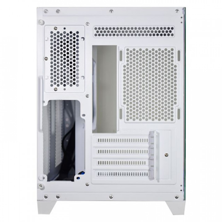 Gabinete Gamer K-Mex Aquário Ângulo Micro, CG-W620, Lateral e Frontal em Vidro, Sem Fan, Branco - CGW620RH002B0X