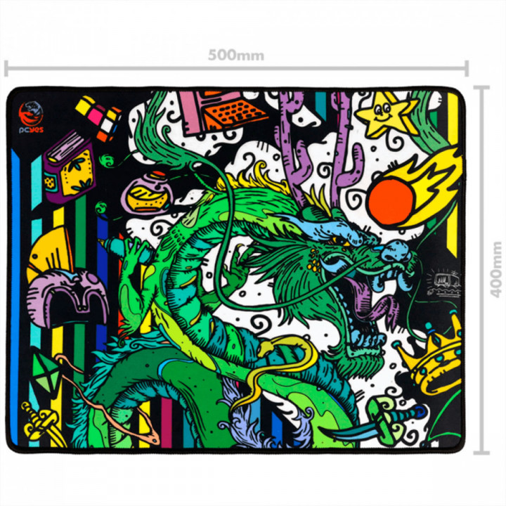 Mousepad Gamer PCYES Ancient Dragon Medium, Estilo Speed, 500x400mm - PMA50X40