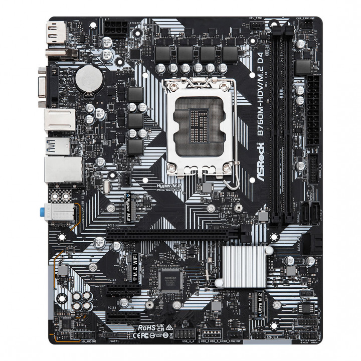 Placa Mãe ASRock B760M-HDV/M.2 D4, Chipset B760, Intel LGA 1700, mATX, DDR4 - 90-MXBL40-A0UAYZ