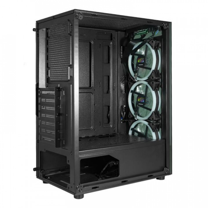 Gabinete Gamer K-Mex CG-30C5, RGB, Lateral em Vidro, 3 Fan Led, Sem Fonte, Preto - CG30C5RH0010CB0X
