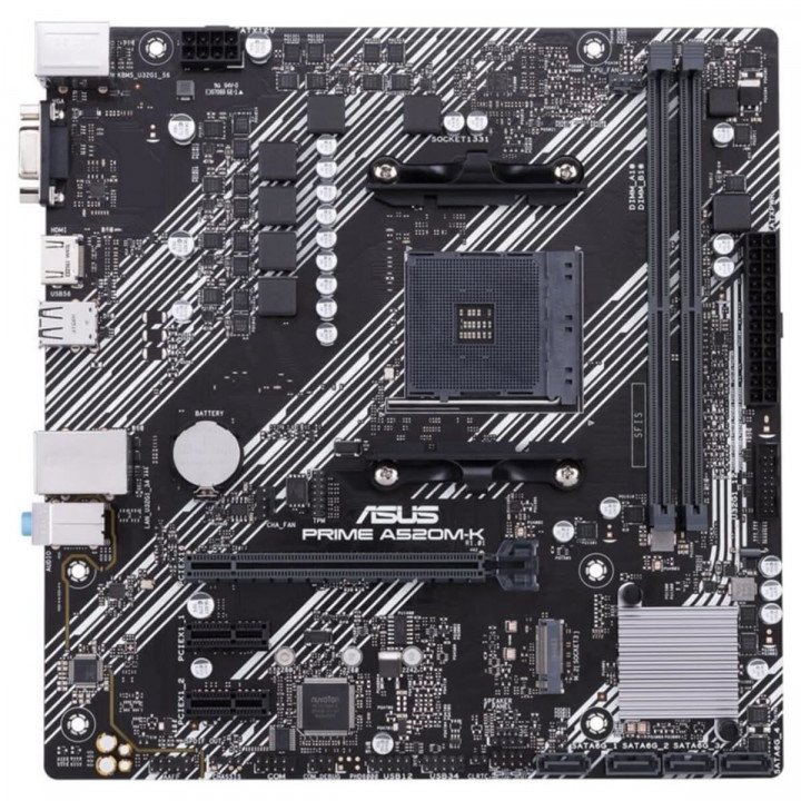 Placa Mãe ASUS Prime A520M-K, Chipset A520, AMD AM4, mATX, DDR4,VGA/HDMI - 90MB1500-M0EAY0