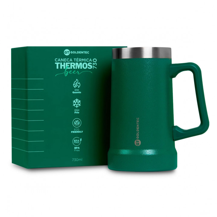 Caneca Térmica Goldentec GT Beer 730ml, Verde - 58217