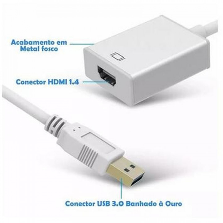 Cabo Conversor USB 3.0 Para HDMI Genérico - CB0378