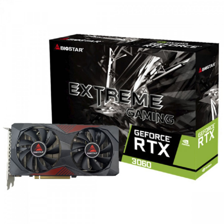 Placa De Vídeo Biostar Extreme Gaming RTX 3060, NVIDIA Geforce, 12GB, GDDR6, Dual Fan, 128bits - VN3606RML9