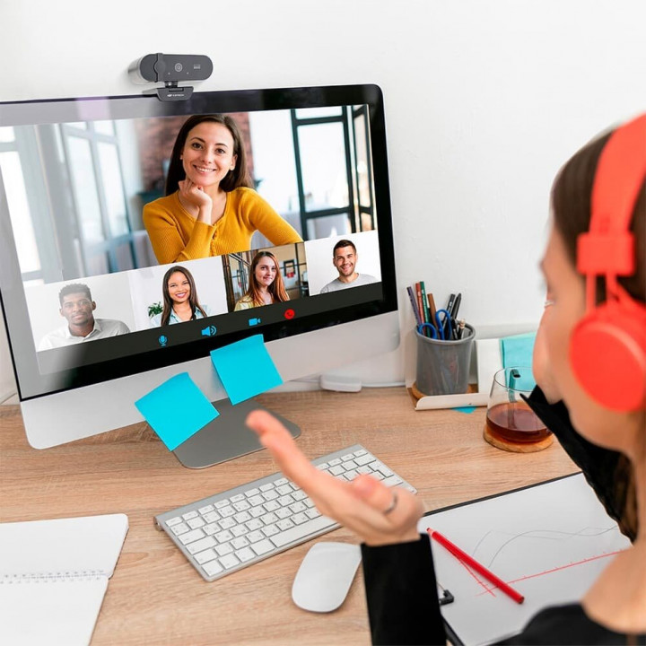 Webcam C3Tech, Full HD 1080P, Preto - WB-150BK