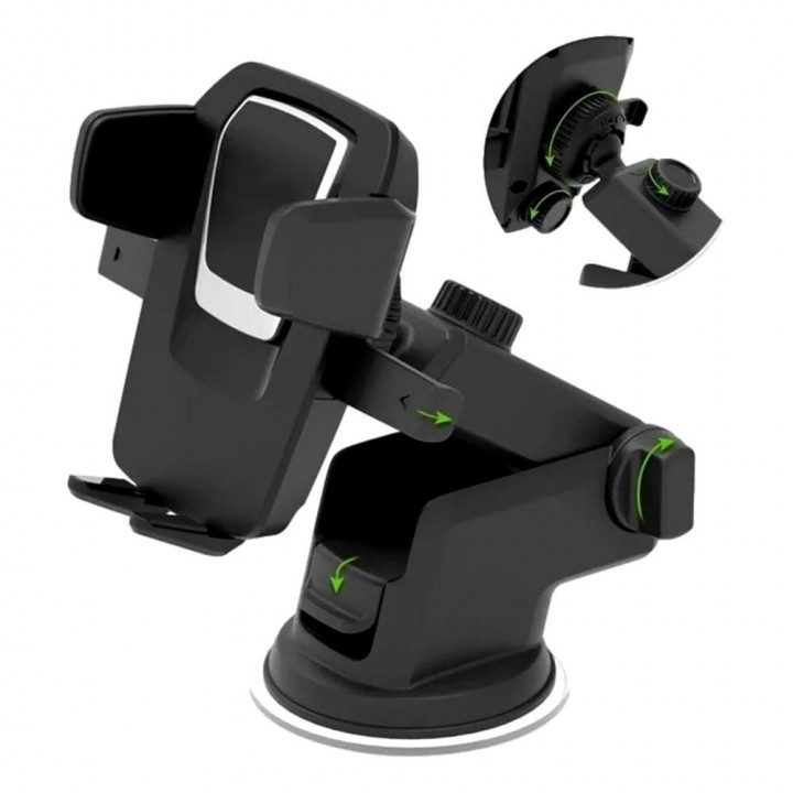 Suporte Universal Veicular Para Smartphone e Celular H`Maston, Preto - CJ-02