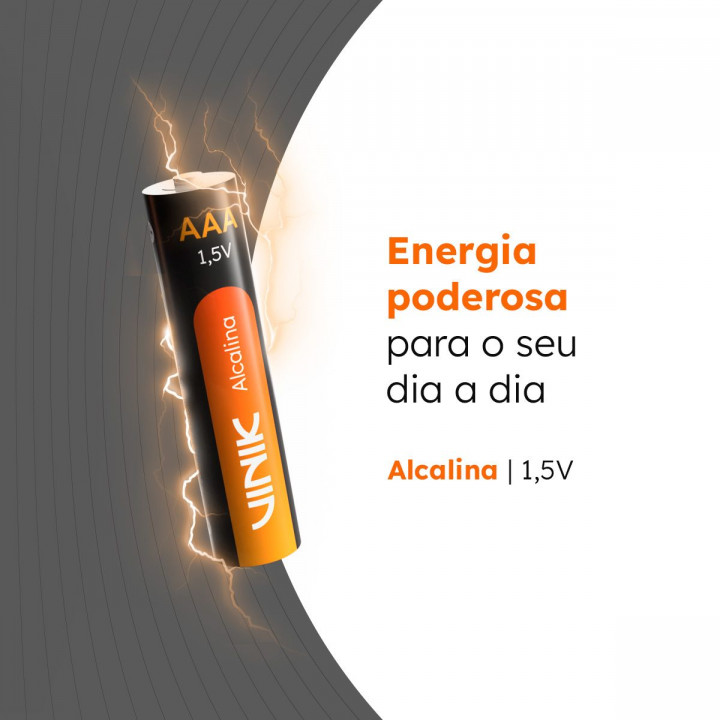 Pilhas AAA Vinik, Com 4 Pilhas 1.5V, Alcalina, Preto - VP3AB4A