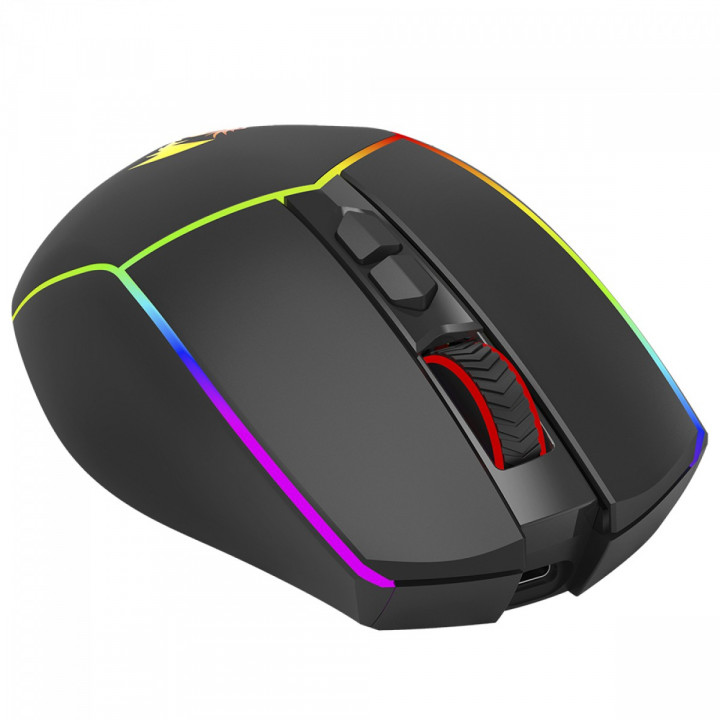 Mouse Gamer Redragon Axe Pro, RGB, Wireless, Bluetooth, 8000 DPI, 8 Botões, Sensor PAW3104, Preto - M814RGB-PRO