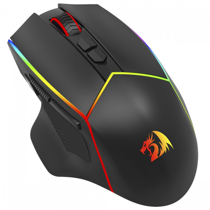 Mouse Gamer Redragon Axe Pro, RGB, Wireless, Bluetooth, 8000 DPI, 8 Botões, Sensor PAW3104, Preto - M814RGB-PRO