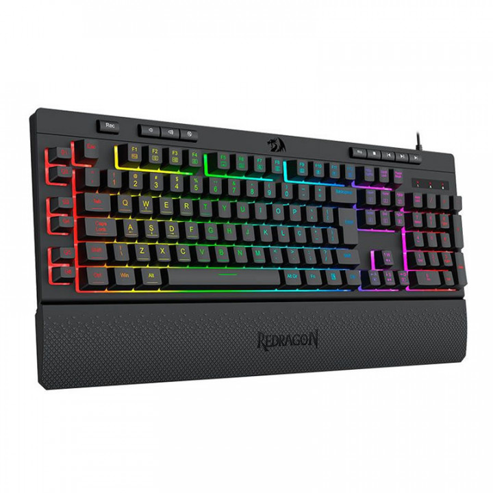 Teclado Gamer Redragon Shiva, RGB, Membrana, ABNT2, Preto - K512RGB V2