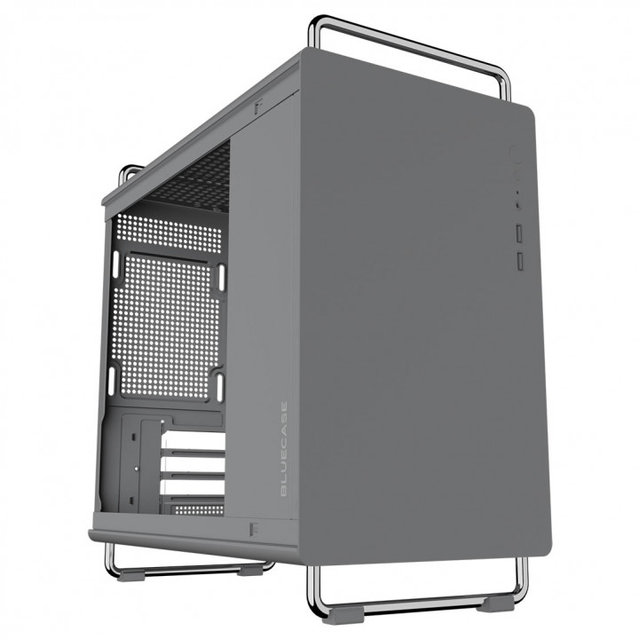 Gabinete Gamer Bluecase Tiny, mATX, Lateral Vidro, USB 3.0, Sem Fan, Sem Fonte, Cinza - BG-056G