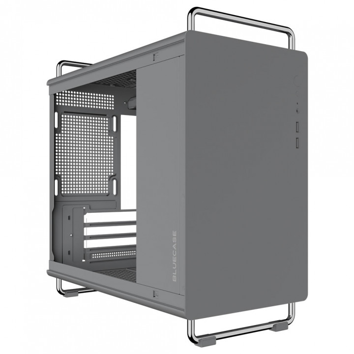 Gabinete Gamer Bluecase Tiny, mATX, Lateral Vidro, USB 3.0, Sem Fan, Sem Fonte, Cinza - BG-056G
