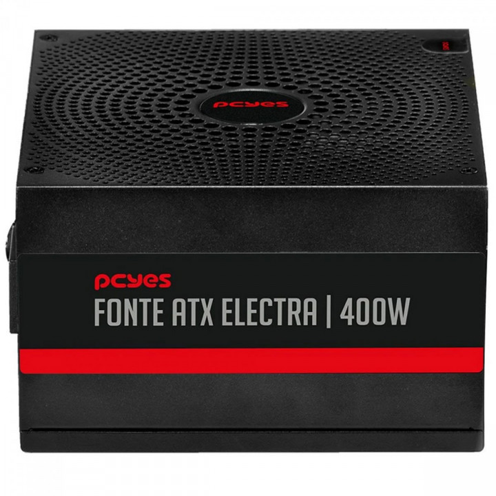 Fonte PCYes, 400W, Electra, PFC Ativo, Preto - ELEC400W