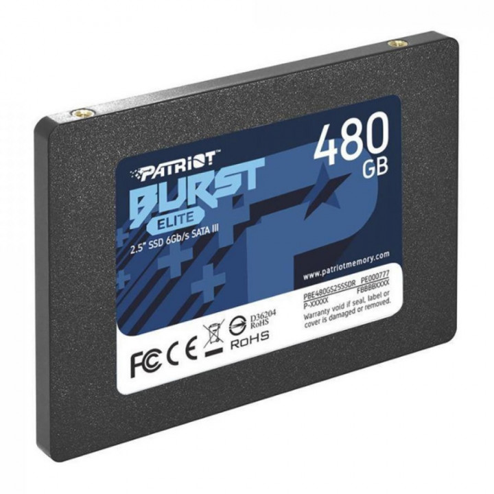 SSD Patriot Burst, 480GB, Elite, 2.5", SATA III, Leitura: 450MB/s e Gravação: 320MB/s - PBE480GS25SSDR